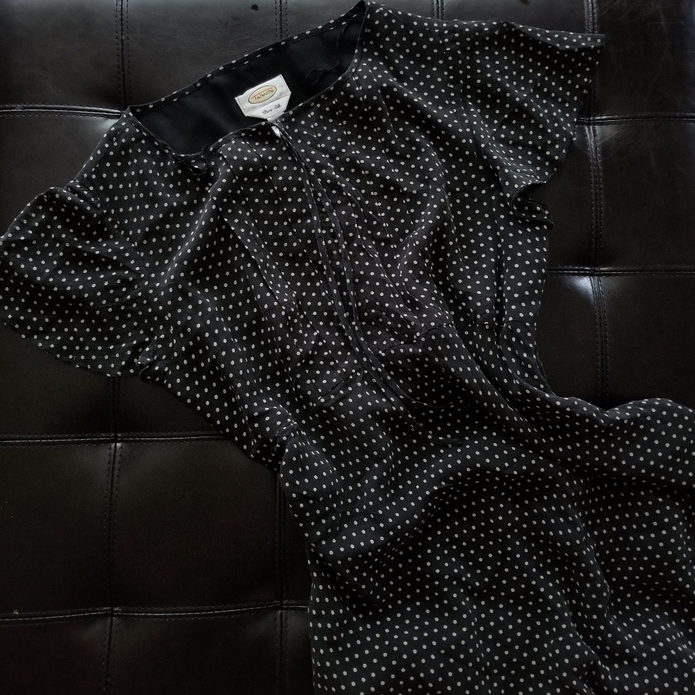 ❗Vintage Talbots Pure Silk Black Polka Dot Dress 12❗